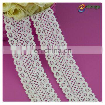 100% Cotton material unique design custom white or black lace for party dress