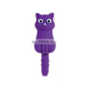 Cute Cartoon Iphone Earphone Jack Plug Purple Cat, Promotional gifts