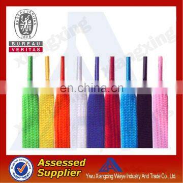 Flat round feature wholesale colored cotton shoelaces