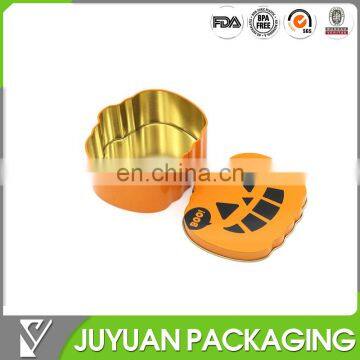 Pumpkin shape easter candy packaging/gift packing tin box for kids