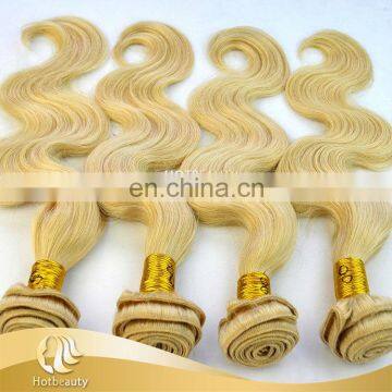 Wholesales Russian human hair body wave 6A grade blonde hair No synthetic hair mixed