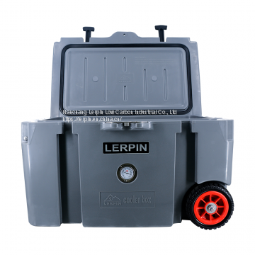 Good quality new design rotomolded cooler box with wheel