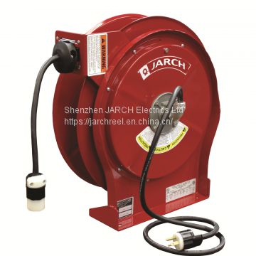 Spring retractable electric cable reel for crane