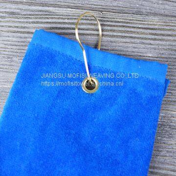 Wholesale Blue Hand Towel Velvet Pile Golf Towels With Clip photo-2