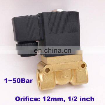 GOGO ATC 50bar High Pressure High Temperature Solenoid Valve 1/2 BSP 24V DC AC220V Orifice 12mm NC 5404-04 Pilot Brass Valve photo-2