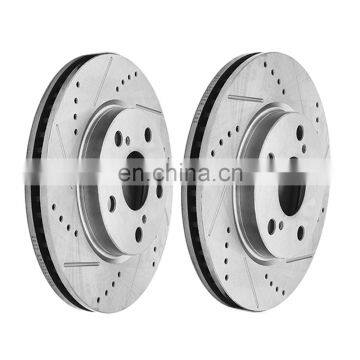 Front Drilled Slotted Brake Disc Rotors For Lexus Toyota RAV4 2006-2014 4351242040