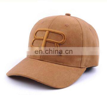 High Quality Custom Embroidery 6 Panel Suede Baseball Cap