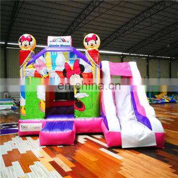 Beautiful Playground Mouse And Donald Duck Inflatable Jump House With Slide