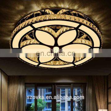 3 Color Change Modern LED Ceiling Light Crystal Round Flower Shape Ceiling Lamps photo-5