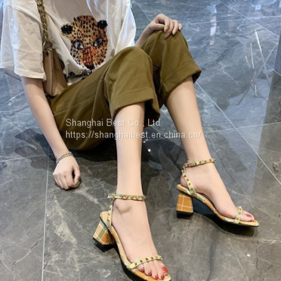 Wholesale High Heeled Sandals Women's New Lattice Transparent Wicker Sandals photo-2