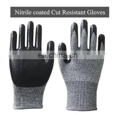 Anti Cut Resistant Level 5 Nitrile Smooth Coated Cut Proof Gloves photo-4