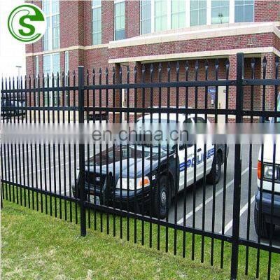 Used wrought steel fence Wrought Iron Black powder coated Metal Picket Fence Panel