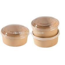 Kraft paper bowl 32oz kraft salad bowl with lid eco friendly storage containers eco bowl