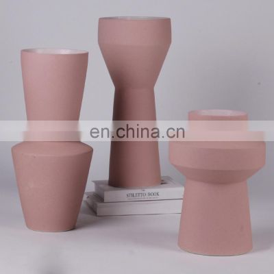 Modern Handmade Creative Giorgio Morandi  Pink  Ceramic Vase Porcelain Vase For Home Decoration