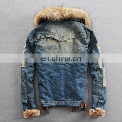 Wholesale Customization Men's Denim Jacket Casual and Comfortable Loose Long Sleeve Movement Hooded Fashionable Jacket photo-5