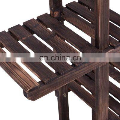 Wood Multi Tiers Shelves Flower Rack Plant Stand photo-5