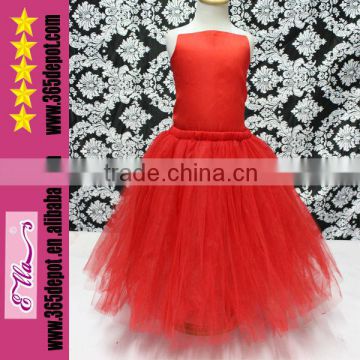 Wholesale Red Kids Elegant Evening Long Tutu Dress Birthday Party Dress For 1-7year Old