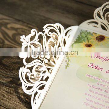 2016 Hot Sale Laser Cut Europe Customize Wedding Invitation Card