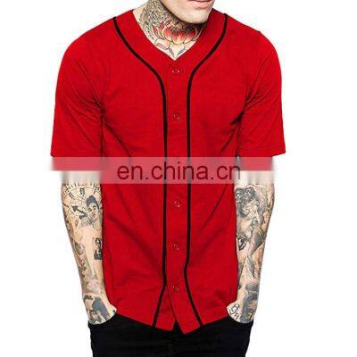 Mens Pinstripe Embroidered Baseball Jersey Custom Stripe Baseball Jersey with Embroidery