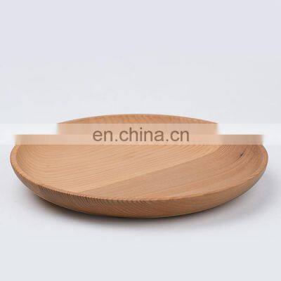 Hot Selling Eco-friendly Wooden Snack Plate Round Bamboo Dinner Plates Food Grade Serving Plate for Kids photo-3