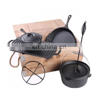 Cast Iron Camping Cookware Pot set cooking pot camping stove