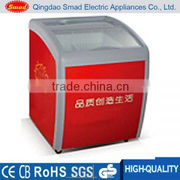 ice cream display freezer curved glass freezer ETL outdoor commercial freezer