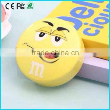 Cute smile cartoon M 8000mAh power bank emergence charger for samrt phone