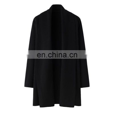 Erdos Manufacturer's 100% Cashmere Long Casual Cardigan Sweater for Ladies Winter Season Solid Pattern with Front Logo