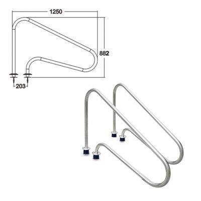 Customized Swimming Pool Accessories Handrail Steel 304 and 316 Swimming Pool Ladder Swimming Pool Handrail