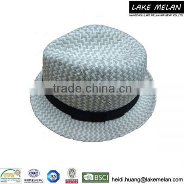 100%Paper Bowler Hat With Polyester Decoration For Men