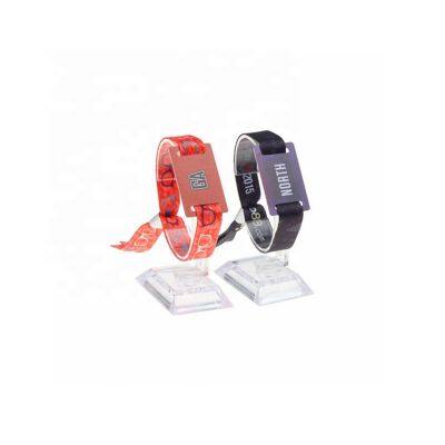 NTAG213 RFID Reader Custom Logo and Picturetickets to Identify Concert Exhibition 13.56Mhz RFID Woven Fabric Wristband