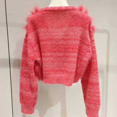Winter New Fox Fur Grass Women's Versatile Short Cardigan Jacket Sweater Knitted Sweater Furry Autumn Outfit photo-2