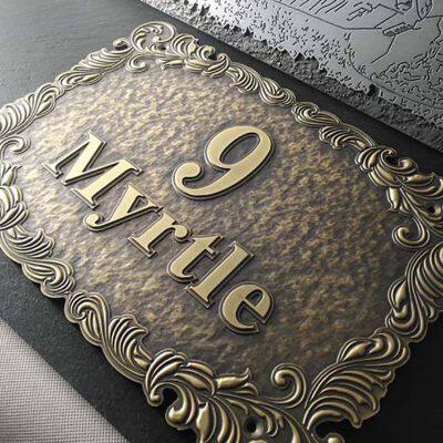 Bronze Plate Custom-made Metal Relief Antique Plaque Doorplate Identification Pure Copper Signboard Manufacturing Enterprise Nameplate Advertising photo-1