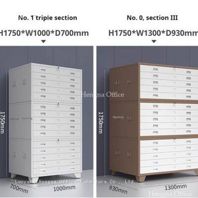 Industrial Blueprint Storage Cabinet - Heavy-Duty Drawing Organization for Manufacturing Facilities