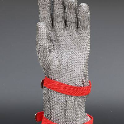 316L Butcher Glove Five Finger Stainless Steel Glove Long Cuff Anti Cut Resistantwith 8cm Long Cuff photo-2