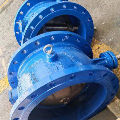 Ductile Iron PN16 Tilting Disc Check Valve DN450 With Counter Weight and Hydraulic Damper Slow-Closing Check Valve photo-3