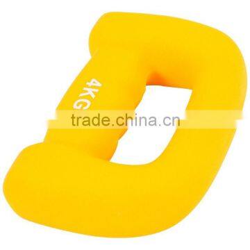 Cast Iron Neoprene Dipping Dumbbell Yellow 4kg
