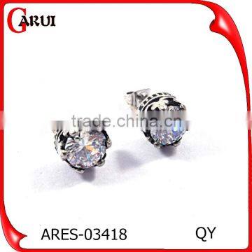 Black Stainless Steel Women Jewelry Flower Stud Earrings photo-4