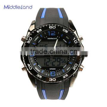 Hot-selling MIDDLELAND Promotional Custom Silicone Multi-function Sports Man Wrist Watch Stainless Steel Case photo-4