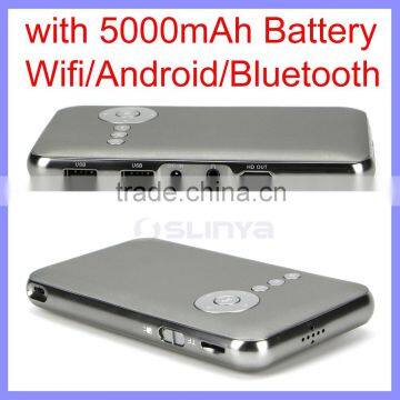 Bluetooth 4.0 Android 4.4 WIFI Mini Pocket Smart DLP Projector Battery Powered Mini Projector