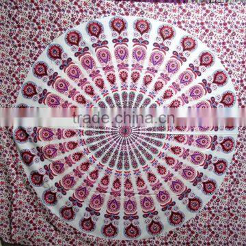 Wholesale Indian Printed Tapestries Mandala Peacock tapestry