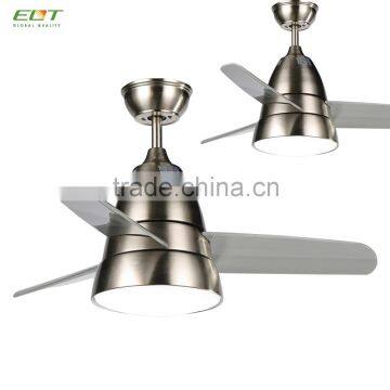 Glass Lampshade Brushed Nickel Body Ceiling Fan