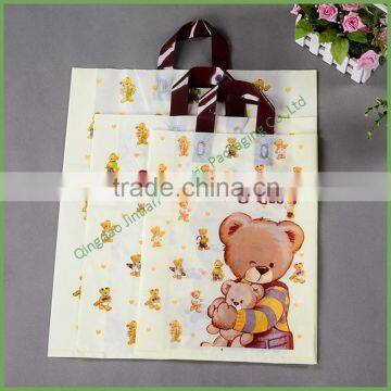 Wholesale Custom Printed Plastic Garment Clothes Side Gusset Plastic Bag with Handle