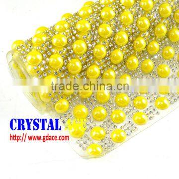 Wholesale Price Heat Transfer Ceramic Stone Mesh Trimming in Colors, Hot Fix Rhinestone Sheets Roll for Bag photo-6