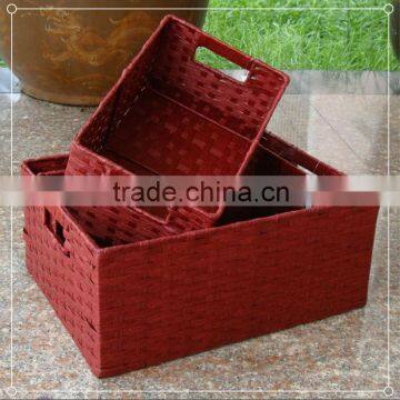 hot wholesales decorative rectangular handmade woven storage basket