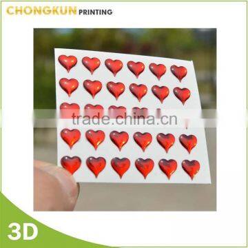 Factory supply funny kids printing eco-friendly 3d resin epoxy sticker