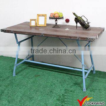 Sturdy Metal Rectangular Small Black Dining Table photo-5