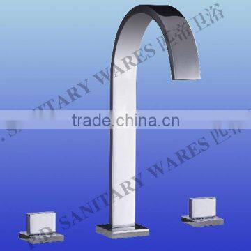 Three hole deck-mounted basin faucet