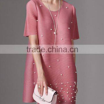 Long Sleeve T-shirt Dress Lycra Spandex Dresses Loose Fitting Dress photo-3