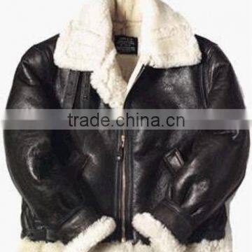 Leather Bomber Jacket with Poly Fur lining